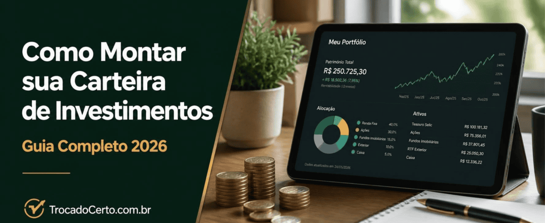 Como Montar uma Carteira de Investimentos em 2026: Guia Completo Para Iniciantes e Intermediários