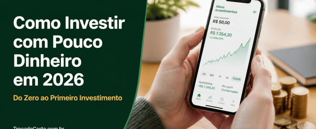 Como Começar a Investir com Pouco Dinheiro no Brasil em 2026: Do Zero ao Primeiro Investimento em 30 Minutos