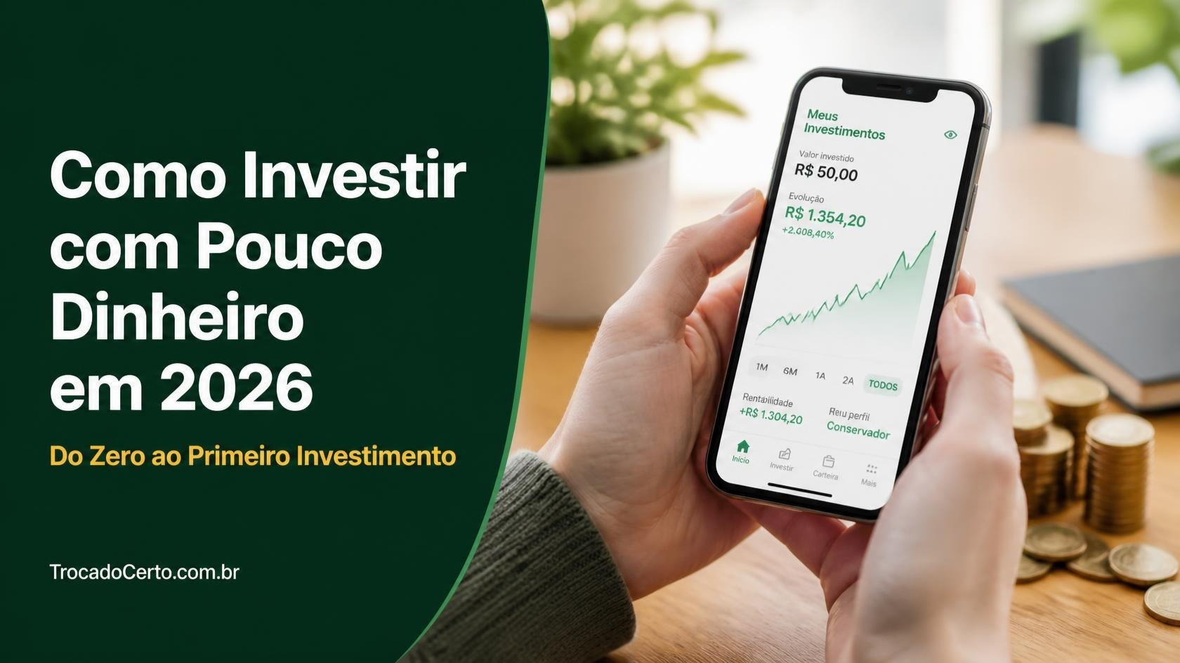 Como Começar a Investir com Pouco Dinheiro no Brasil em 2026: Do Zero ao Primeiro Investimento em 30 Minutos