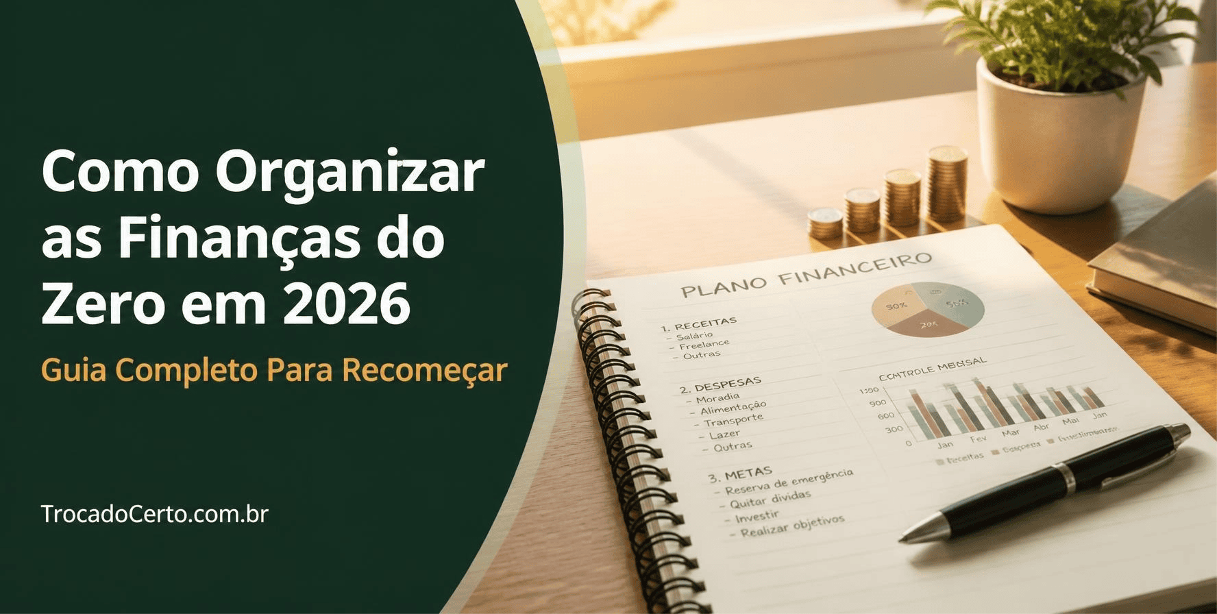 Como Organizar as Finanças do Zero em 2026: O Guia Completo Para Quem Quer Recomeçar