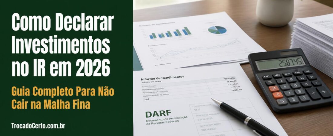 Como Declarar Investimentos no Imposto de Renda em 2026: Guia Completo Para Não Cair na Malha Fina